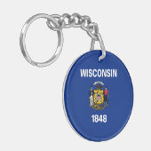 Porte-clés Drapeau de l'État du Wisconsin (Devant gauche)