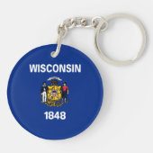 Porte-clés Drapeau de l'État du Wisconsin (Dos)