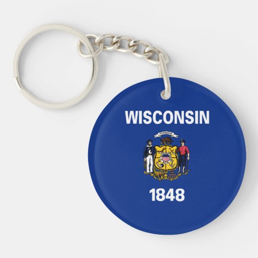 Porte-clés Drapeau de l'État du Wisconsin (Devant)