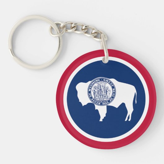 Porte-clés Drapeau de l'État du Wyoming (Devant)