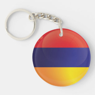 Porte-clés Drapeau de l'icône arménienne ronde
