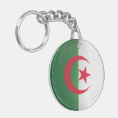 Porte-clés Drapeau de l'icône ronde Algérie (Devant gauche)