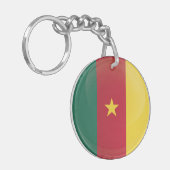 Porte-clés Drapeau de l'icône ronde du Cameroun (Devant gauche)