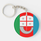 Porte-clés Drapeau de Ligurie (Italie) (Devant)