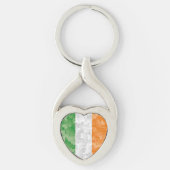 Porte-clés  Drapeau de l'Irlande avec motif shamrock (Devant)