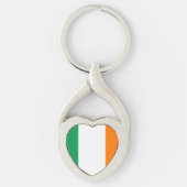 Porte-clés Drapeau de l'Irlande Coeur (Devant)