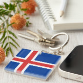 Porte-clés Drapeau de l'Islande (Devant Droit)