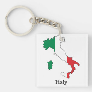 Porte-clés Drapeau de l'Italie dans sa carte - Collection de