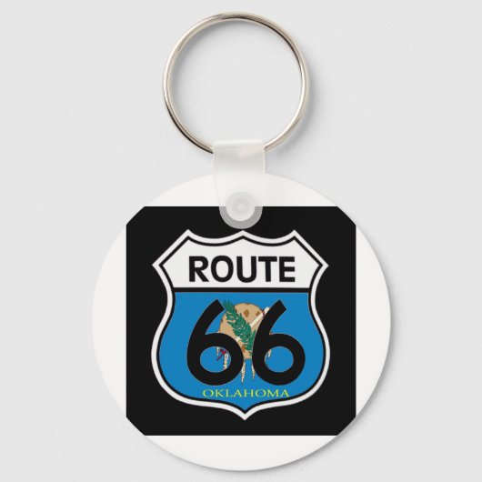 Porte-clés Drapeau de l'Oklahoma Route 66 Shield (Recto)