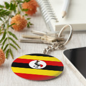 Porte-clés Drapeau de l'Ouganda (Côté)
