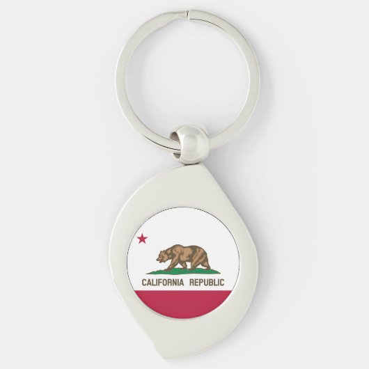Porte-clés Drapeau de l'ours de Californie : État de Cali Gol (Devant)