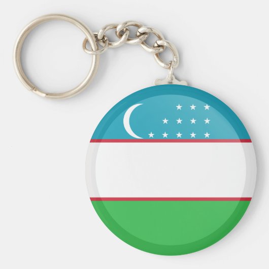 Porte-clés Drapeau de l'Ouzbékistan (Devant)