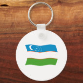 Porte-clés Drapeau de l'Ouzbékistan (Recto)