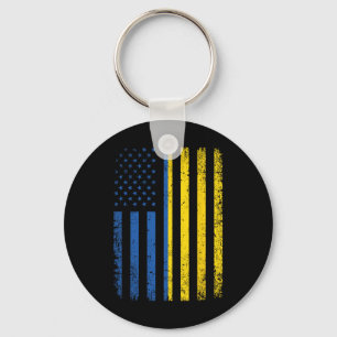 Porte-clés Drapeau de l'Ukraine 4 juillet Drapeau ukrainien U
