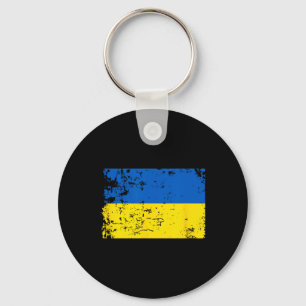 Porte-clés Drapeau de l'Ukraine en détresse Bleu Jaune Patrio