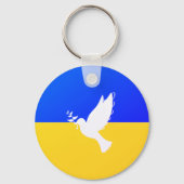 Porte-clés Drapeau de l'Ukraine - La colombe de la paix - Lib (Verso)