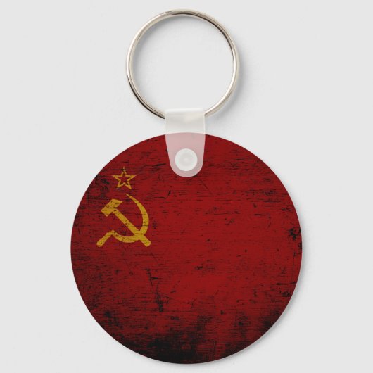 Porte-clés Drapeau de l'Union soviétique de Grunge Noire (Recto)
