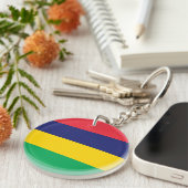 Porte-clés Drapeau de Maurice (Devant droit)