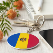 Porte-clés Drapeau de Moldova (Côté)