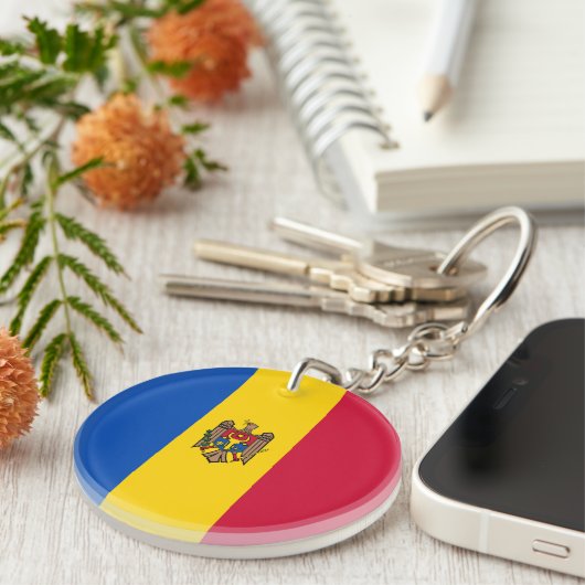 Porte-clés Drapeau de Moldova (Devant droit)