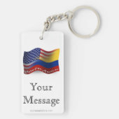 Porte-clés Drapeau de ondulation Colombien-Américain (Dos)