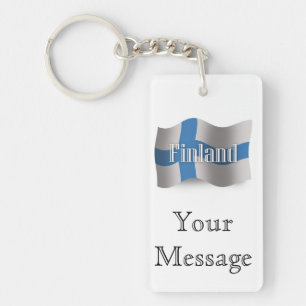 Porte-clés Drapeau de ondulation de la Finlande