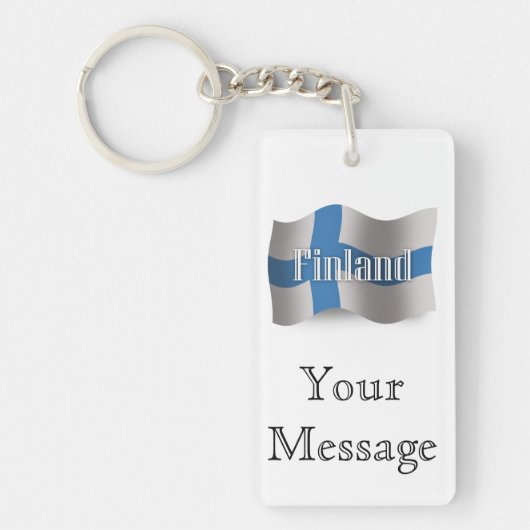 Porte-clés Drapeau de ondulation de la Finlande (Devant)