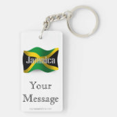 Porte-clés Drapeau de ondulation de la Jamaïque (Dos)