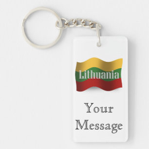 Porte-clés Drapeau de ondulation de la Lithuanie