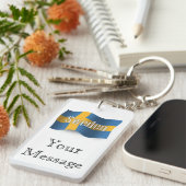 Porte-clés Drapeau de ondulation de la Suède (Devant droit)