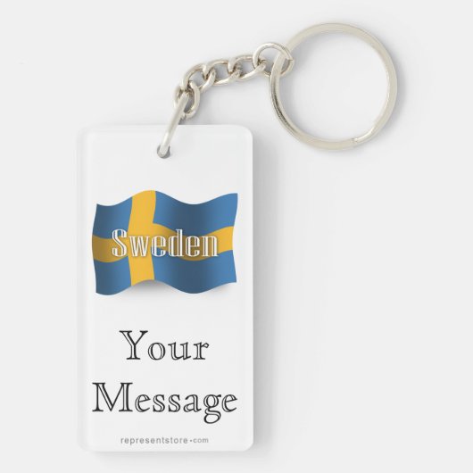 Porte-clés Drapeau de ondulation de la Suède (Dos)