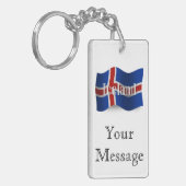 Porte-clés Drapeau de ondulation de l'Islande (Devant gauche)