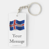 Porte-clés Drapeau de ondulation de l'Islande (Dos)