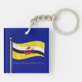 Porte-clés Drapeau de ondulation du Brunei (Dos)