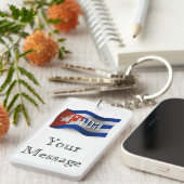 Porte-clés Drapeau de ondulation du Cuba (Devant droit)