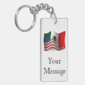Porte-clés Drapeau de ondulation mexico-américain (Devant gauche)