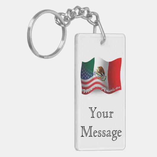 Porte-clés Drapeau de ondulation mexico-américain (Devant gauche)