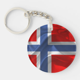 Porte-clés Drapeau de ondulation norvégien