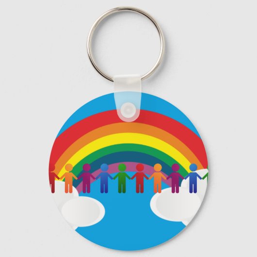 Porte-clés drapeau de paix Rainbow (Recto)