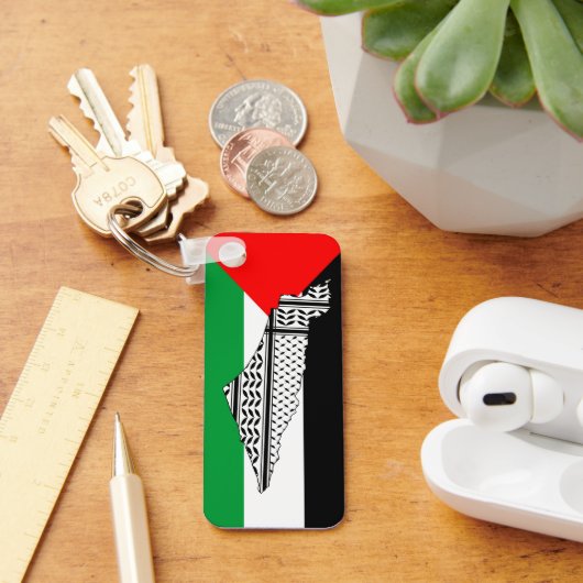 Porte-clés Drapeau de Palestine et carte avec Keffiyeh Motif (Bureau)