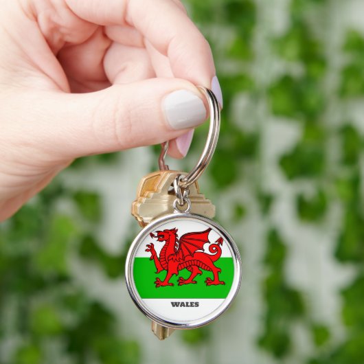 Porte-clés Drapeau de Pays de Galles /Dragon celtique (main)