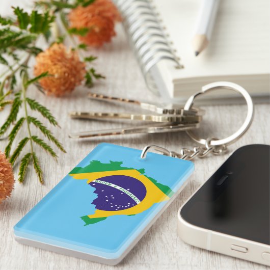 Porte-clés Drapeau de pays du Brésil (Devant droit)