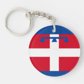 Porte-clés Drapeau de Piemonte (Italie) (Devant)