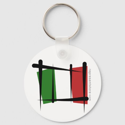 Porte-clés Drapeau de pinceau Italie (Recto)