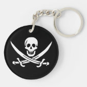 Porte-clés Drapeau de pirate Crâne croisé épées (Dos)