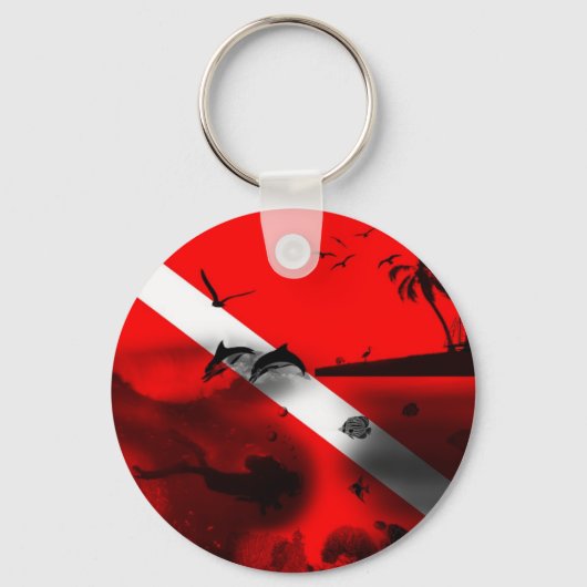 Porte-clés Drapeau de plongée cool (Recto)