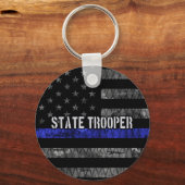 Porte-clés Drapeau de police de l'État en détresse (Recto)