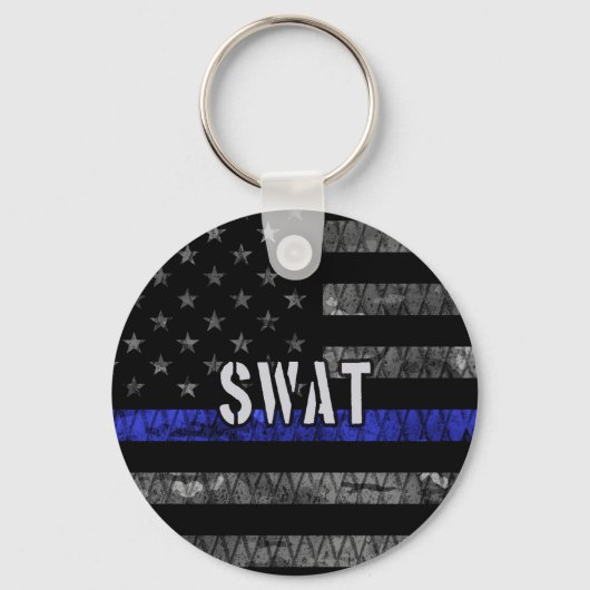 Porte-clés Drapeau de police SWAT en état de détresse (Recto)