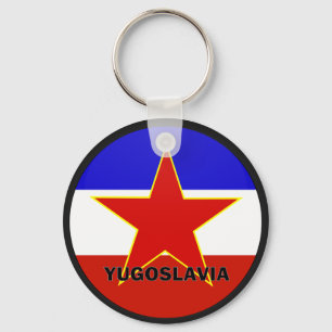 Porte-clés Drapeau de qualité de rondeau de la Yougoslavie
