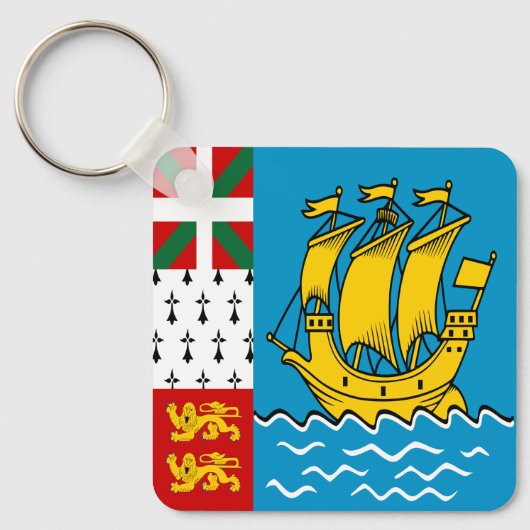 Porte-clés Drapeau de Saint-Pierre-et-Miquelon (Recto)